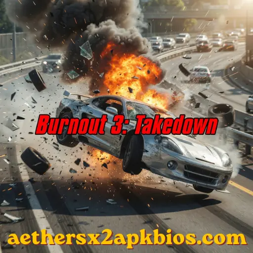 Red sports car involved in a high-speed crash with sparks in Burnout 3 Takedown.