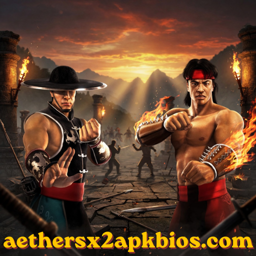 Liu Kang and Kung Lao fighting Tarkatan enemies in Mortal Kombat Shaolin Monks.