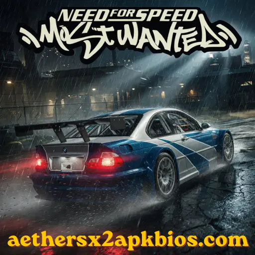 BMW M3 GTR being pursued by police cars in Need for Speed Most Wanted.