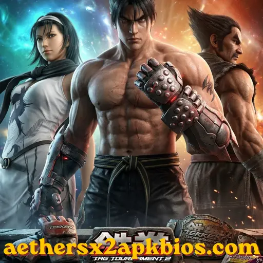 Kazuya Mishima and Paul Phoenix ready for a tag-team battle in Tekken Tag Tournament.