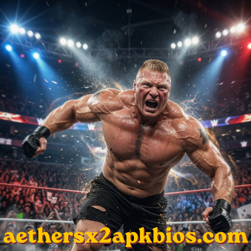 Brock Lesnar and The Rock clashing in a professional wrestling ring in Here Comes the Pain.