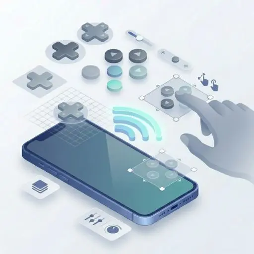 Customizing the on-screen touch control layout and button sensitivity in the AetherSX2 iOS settings.