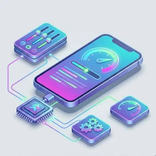 Performance optimization settings in AetherSX2 including multi-threading, underclocking, and VSYNC for iOS.