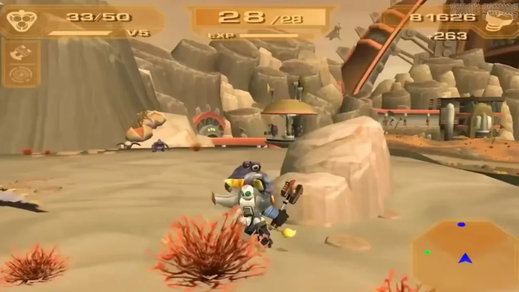 Exploration gameplay in a 3D environment using optimized AetherSX2 settings for PC.