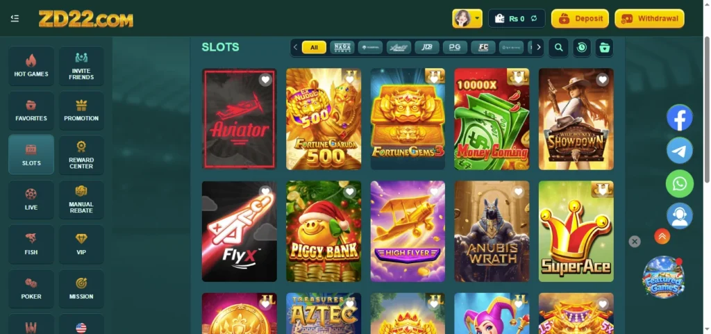 ZD22 GAME SLOTS PAGE